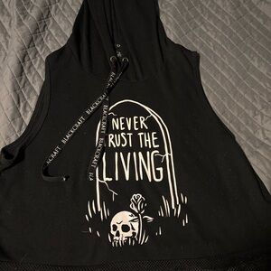 Blackcraft Never Trust The Living Sleeveless Hoodie Top